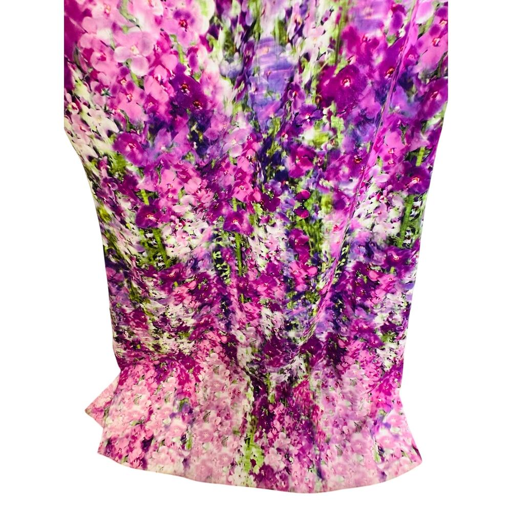 BADGLEY MISCHKA Purple Floral Orchid One Shoulder Gown Dress size 6 - Picture 14 of 14